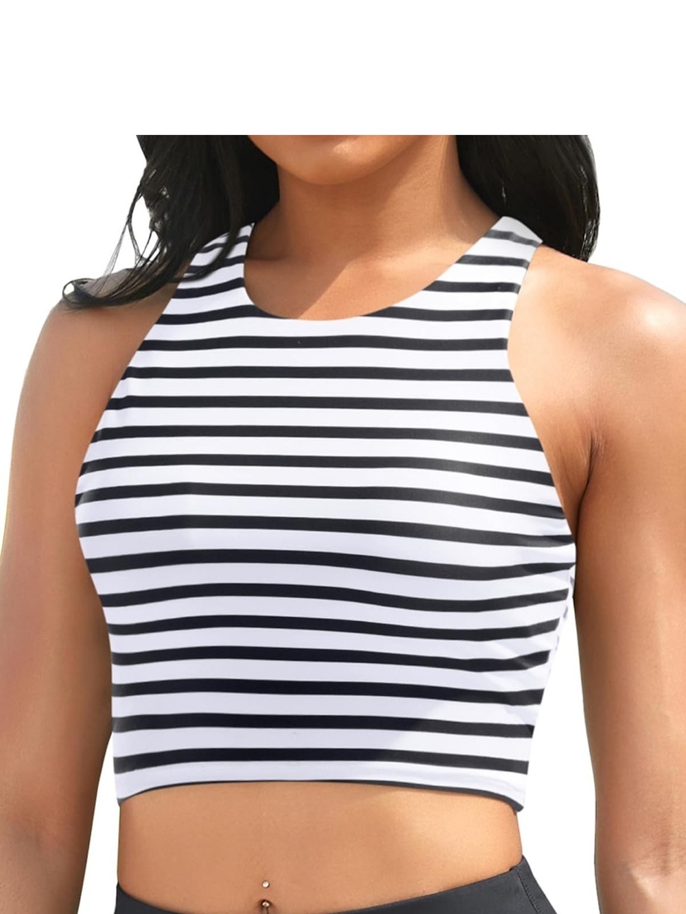 Bikini Top Only - Crop Swim Top Longline Swimsuit Tops Only No Bottom 2256/7-1